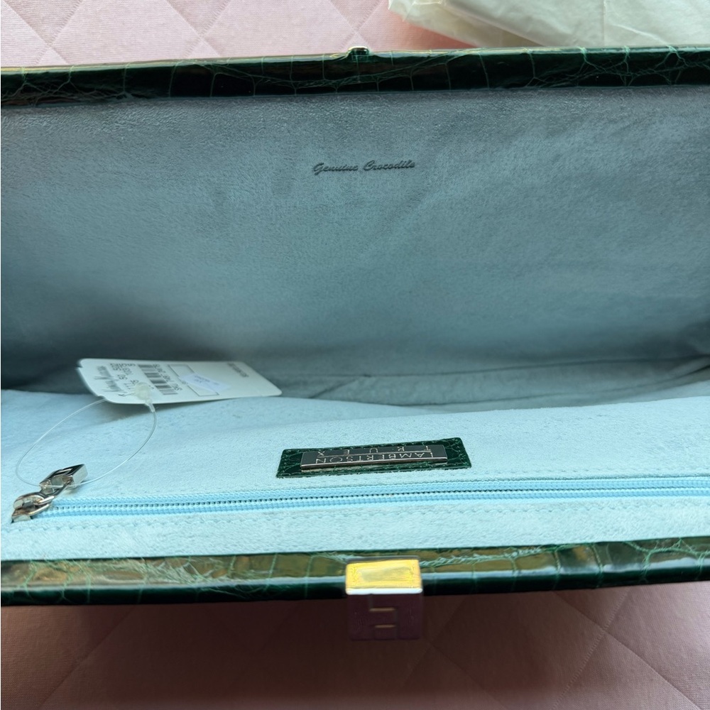 Lambertson Truex Genuine Crocodile Clutch Vintage NWT - Picture 7 of 7